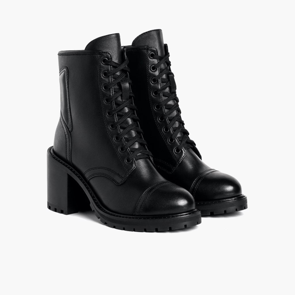 Black Full-Grain leather Boots - Rámová konstrukce Goodyear welt a špička obuvi