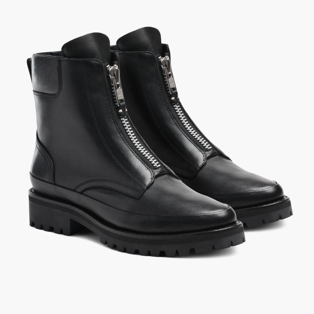 Black Full-Grain leather Boots - Rámová konstrukce Goodyear welt a špička obuvi