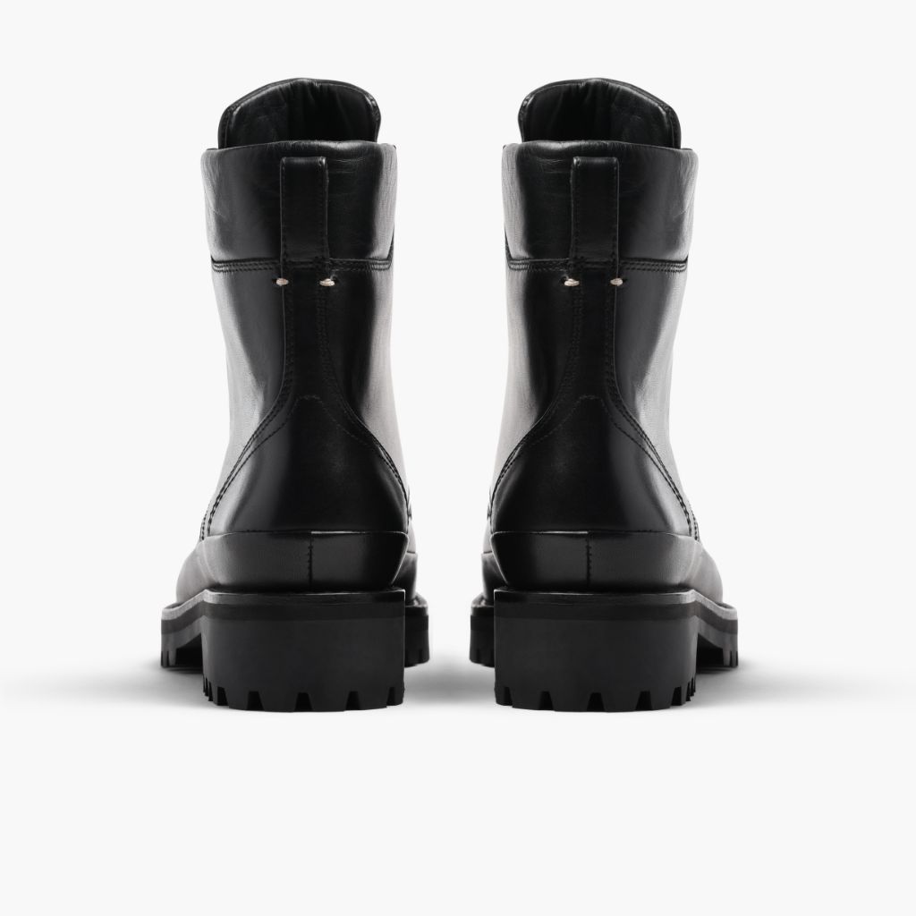 High-Traction Rubber Outsole & Lug Tread Pattern on Ryder Černá Kožené boty pro Dámy