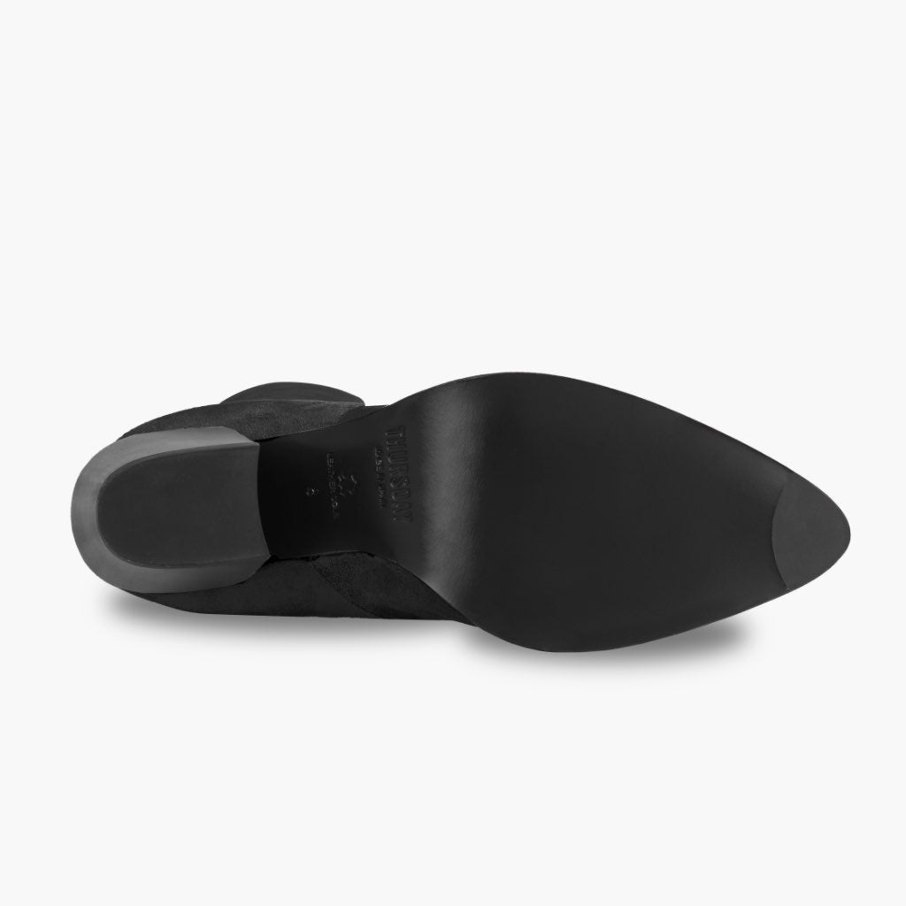High-Traction Rubber Outsole & Lug Tread Pattern on Tempest Černá Kožené boty pro Dámy
