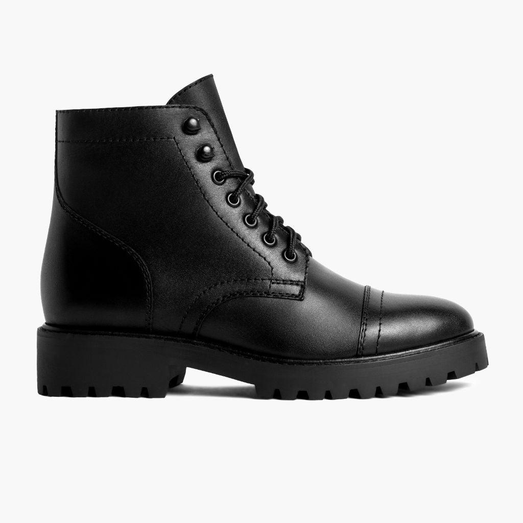 Captain Černá (StormKing®) Kožené boty pro Dámy z černé pravé hovězí kůže - Boční pohled | Koupit online
