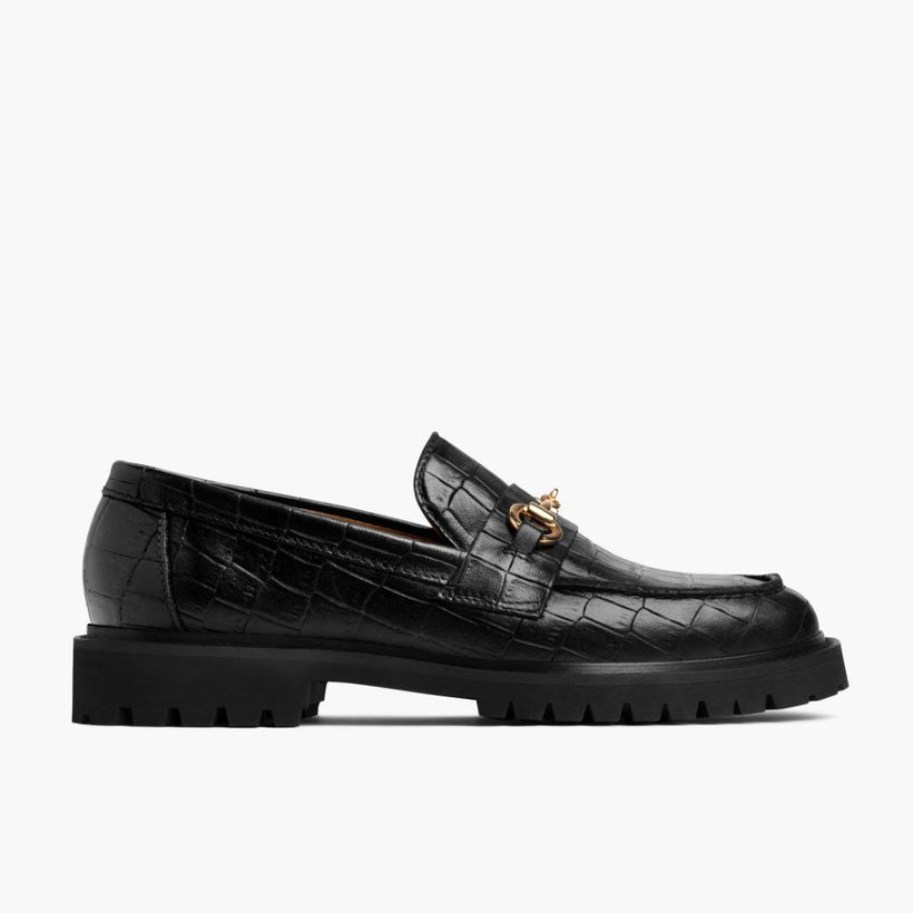 Penny Černá & Gold Croco Leather Loafers dámská