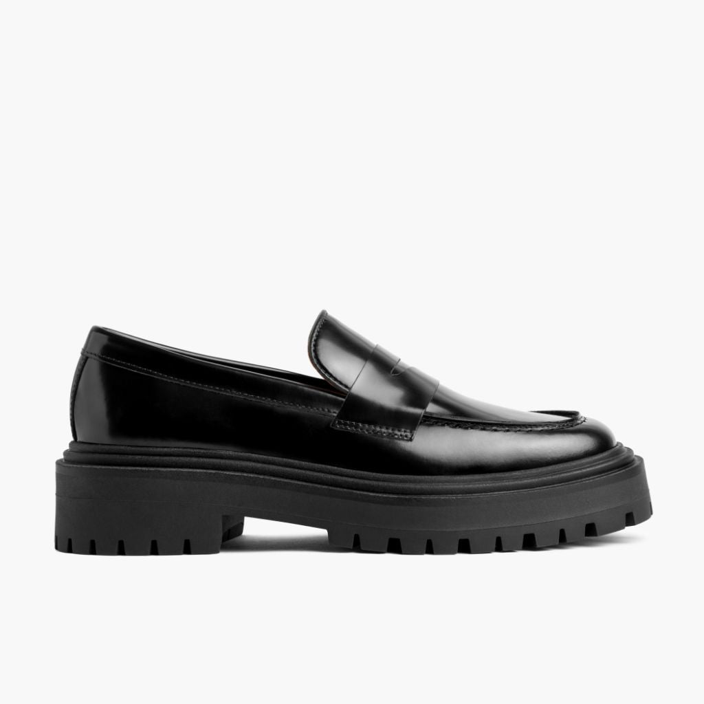 Black Full-Grain leather Loafers - Rámová konstrukce Goodyear welt a špička obuvi