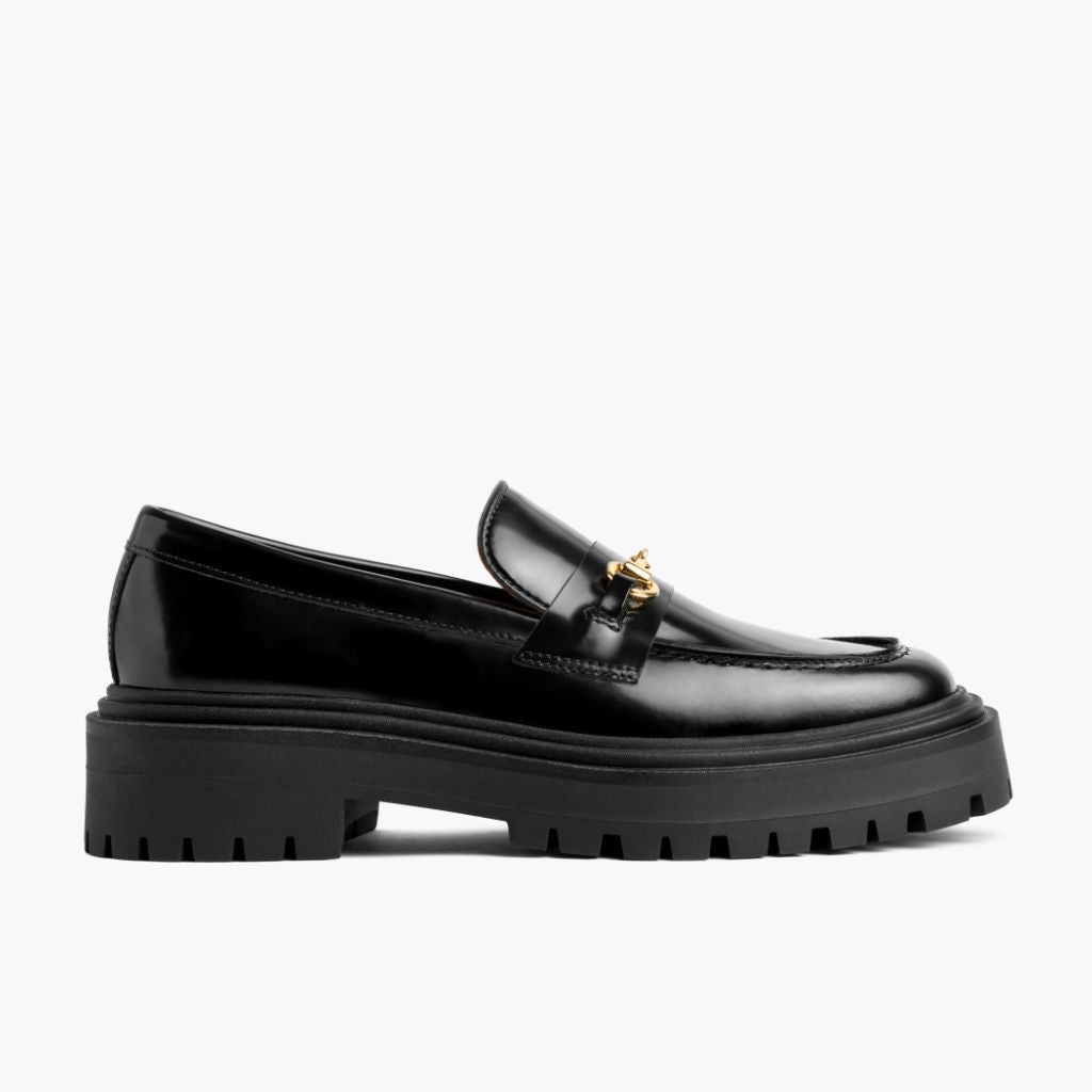 Black Full-Grain leather Loafers - Rámová konstrukce Goodyear welt a špička obuvi