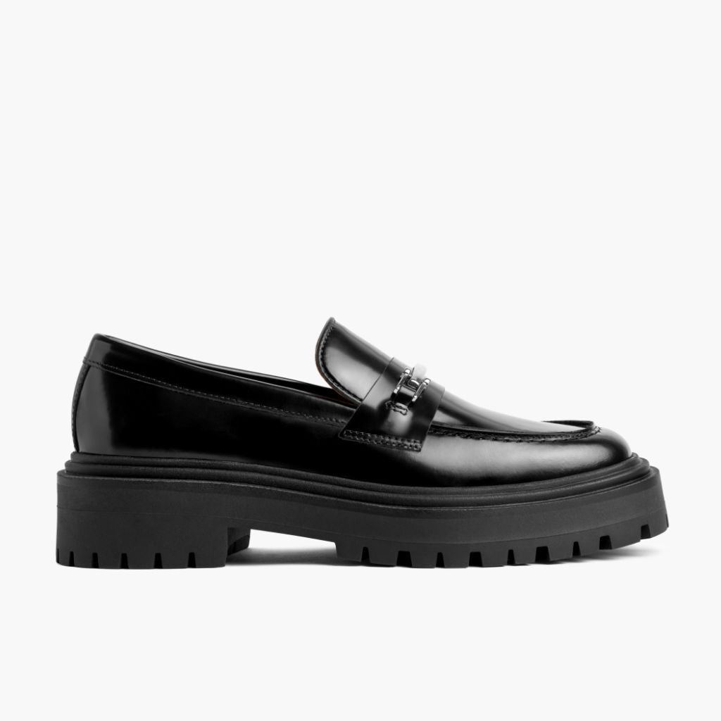 Black Full-Grain leather Loafers - Rámová konstrukce Goodyear welt a špička obuvi