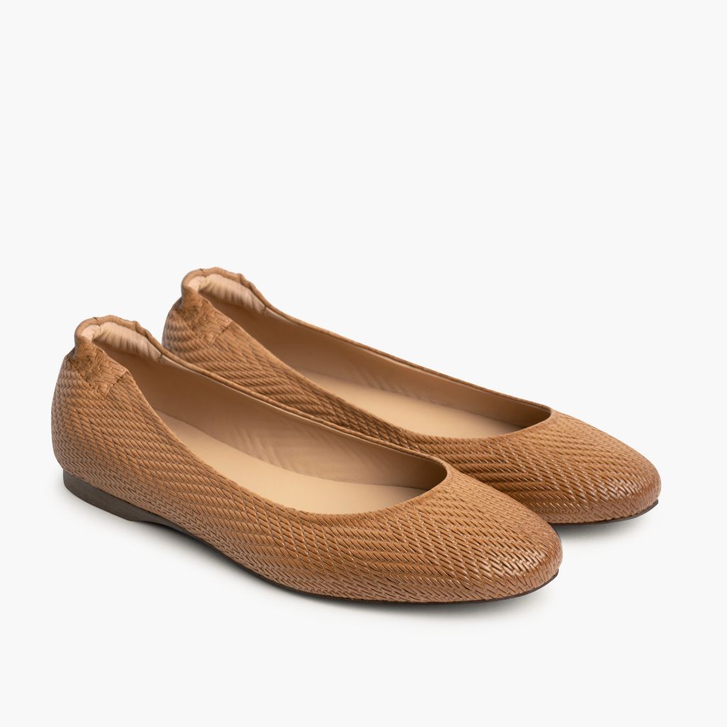 Scrunch Světle hnědá Embossed Kožené boty pro Dámy in Tan Full-Grain Leather - Boční pohled | Koupit online