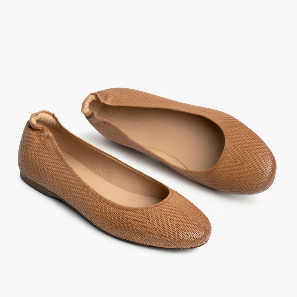 High-Traction Rubber Outsole & Lug Tread Pattern on Scrunch Světle hnědá Embossed Kožené boty pro Dámy
