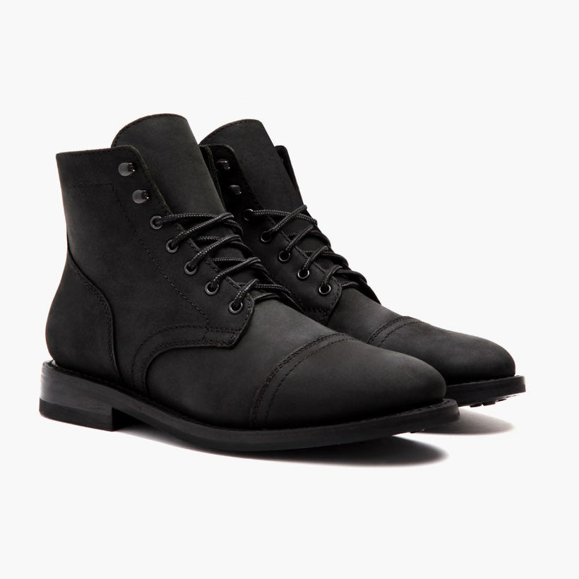 Captain Černá Matte Leather Boots pánská