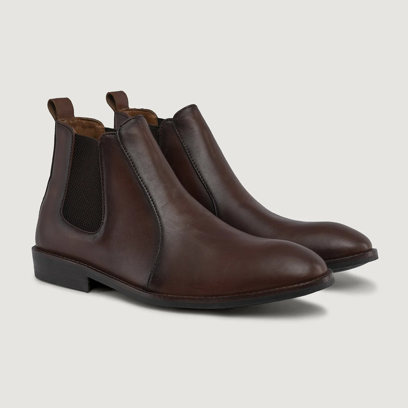 Clarkson Chelsea Hnědá Burnished Leather Boots - StudGuard pánská