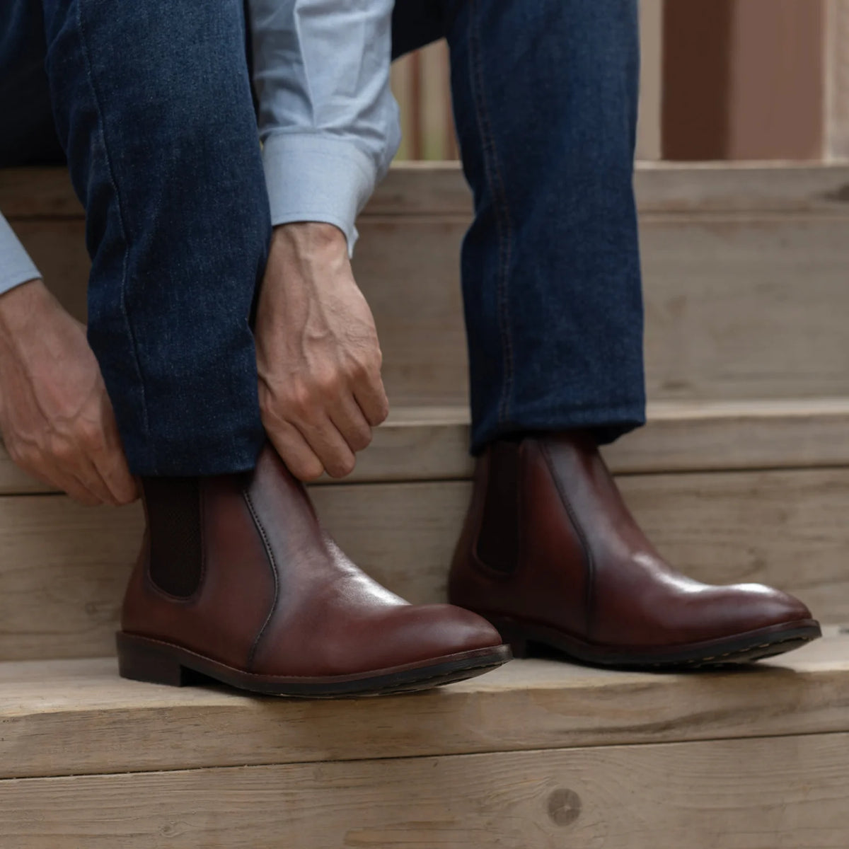 Orlaven Clarkson Chelsea Hnědá Burnished Kožené boty - StudGuard pro Pány footwear image 10