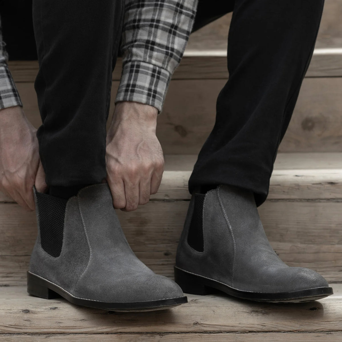 Orlaven Clarkson Chelsea Grey Suede Kožené boty - StudGuard pro Pány footwear image 10