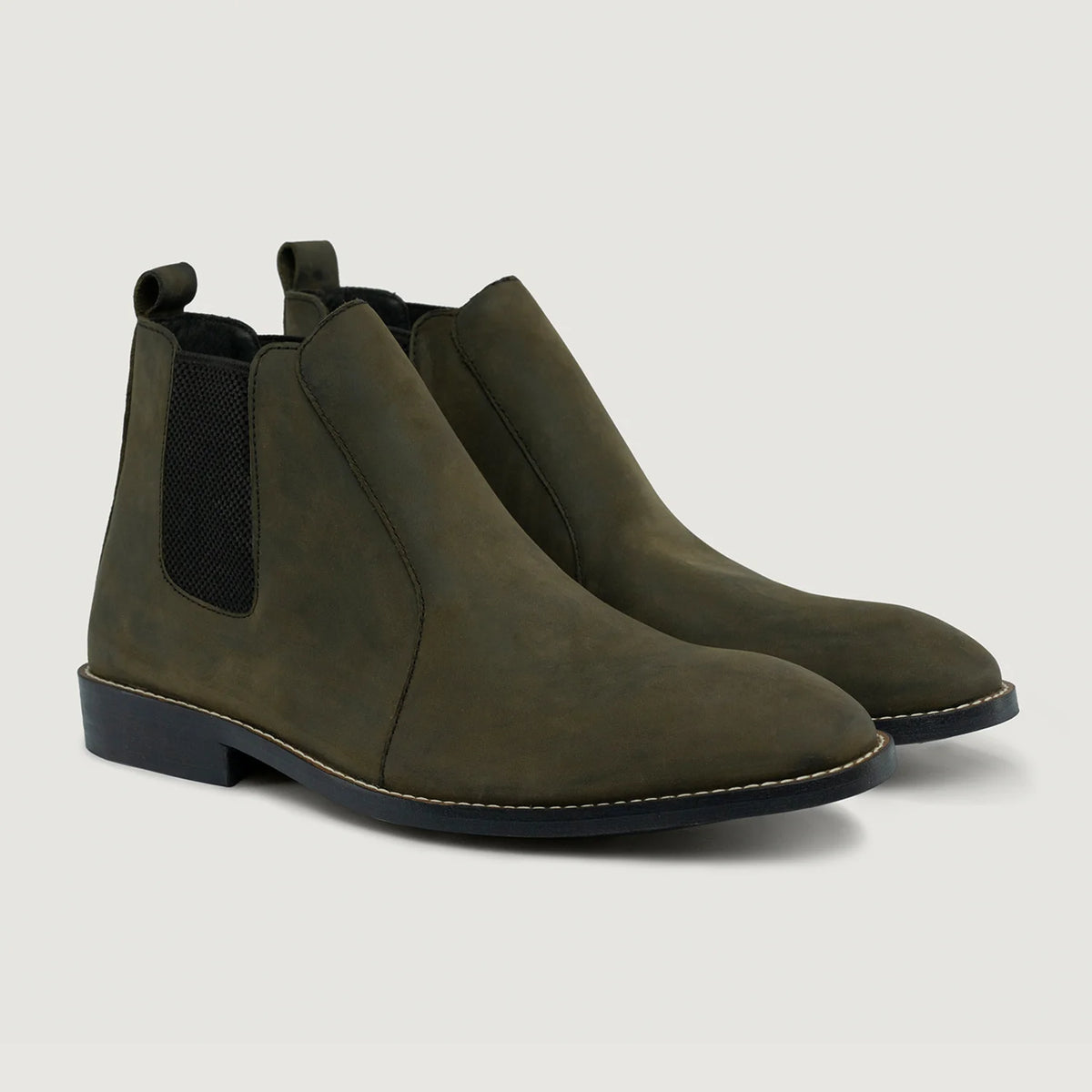 Clarkson Chelsea Olive Pullup Kožené boty - StudGuard pro Pány in Olive Full-Grain Leather - Boční pohled | Koupit online