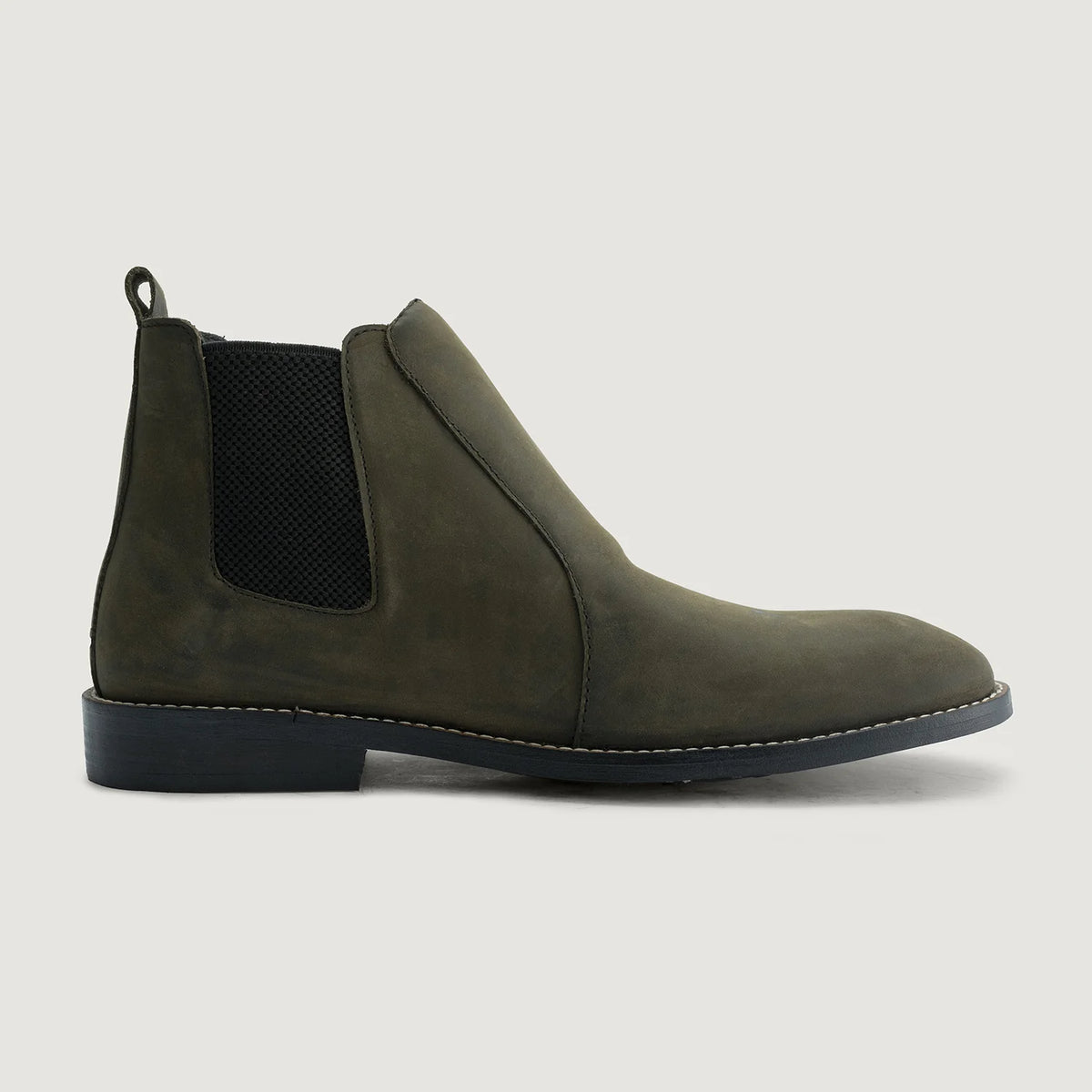 Olive Full-Grain leather Boots - Rámová konstrukce Goodyear welt a špička obuvi