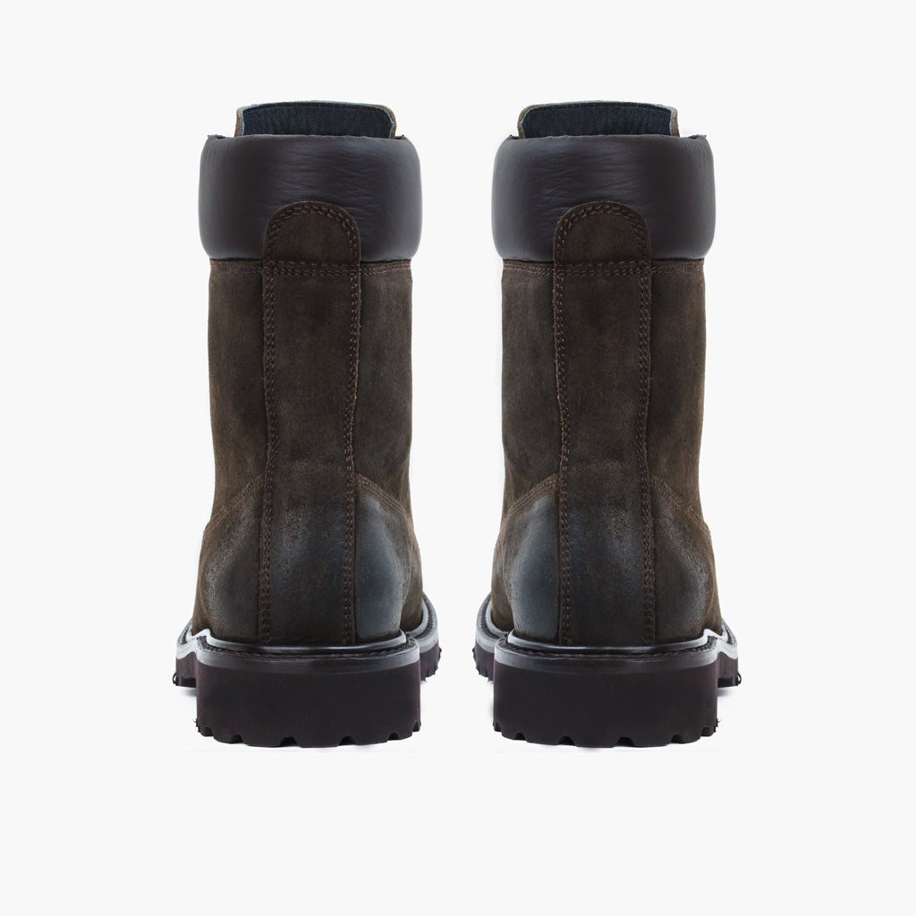 Explorer Dark Olive Suede Kožené boty pro Pány - Zesílený opatek a precizní dvojité prošití