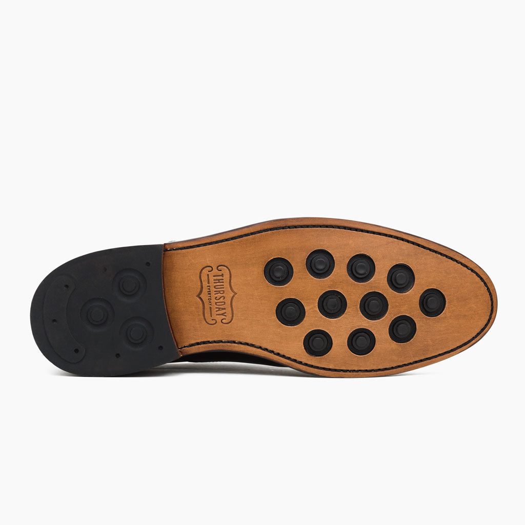 High-Traction Rubber Outsole & Lug Tread Pattern on Cavalier Černá Kožené boty pro Pány