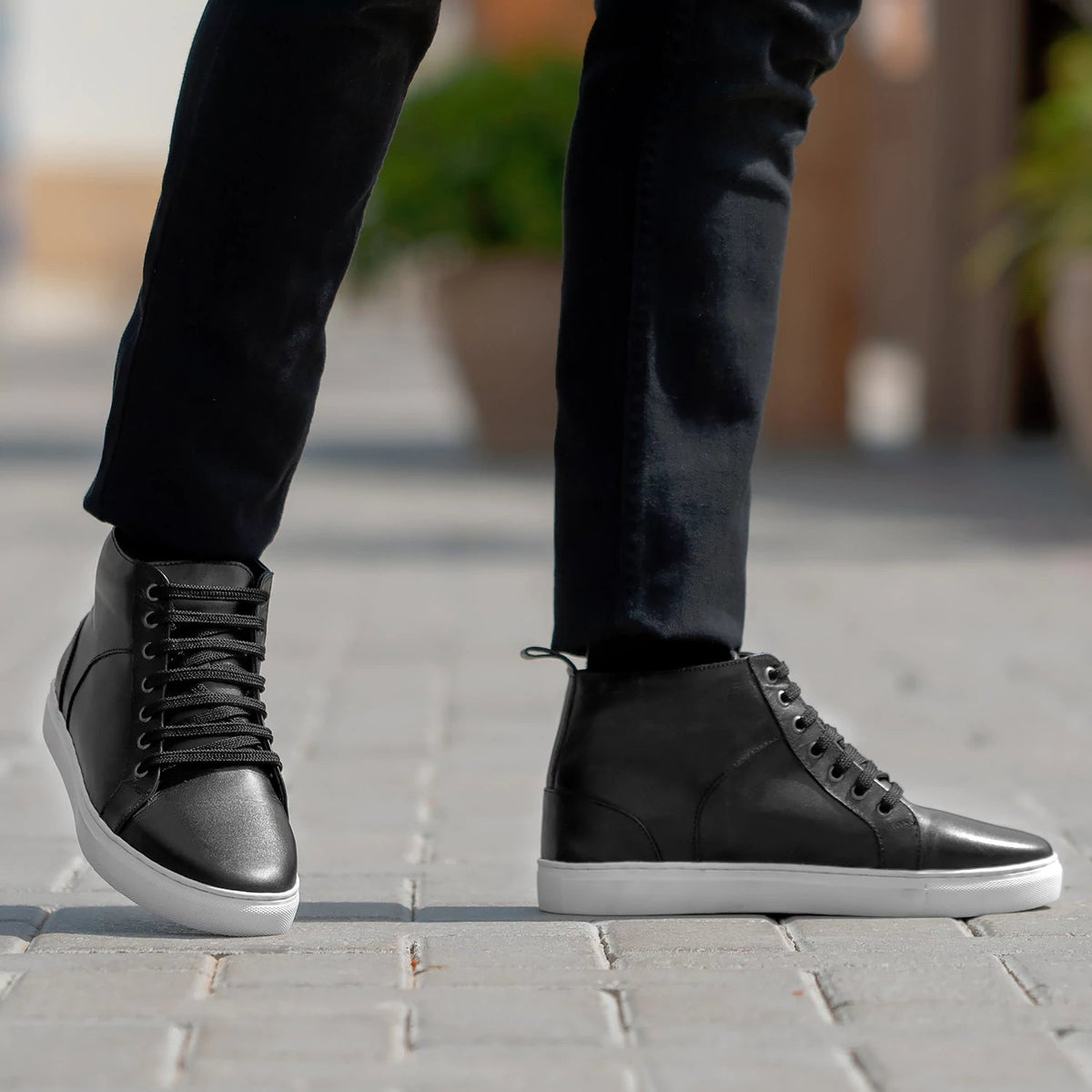 Orlaven Marty High Top Černá Kožené tenisky pro Pány footwear image 9