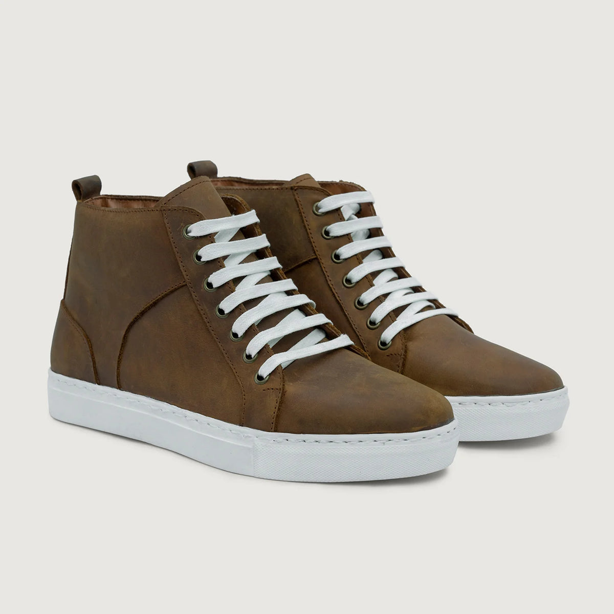 Marty High Top Burnt Copper Pullup Kožené tenisky pro Pány For Men in Burnt Copper Full-Grain Leather - Boční pohled | Koupit online