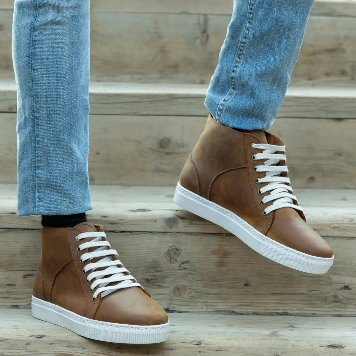 Orlaven Marty High Top Burnt Copper Pullup Kožené tenisky pro Pány footwear image 9