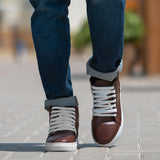 Maroon Full-Grain leather Sneakers - Goodyear Welt Construction & Front Toe Box Detail