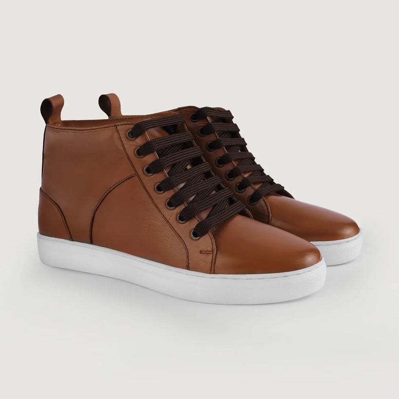 Marty High Top Světle hnědá Kožené tenisky pro Pány