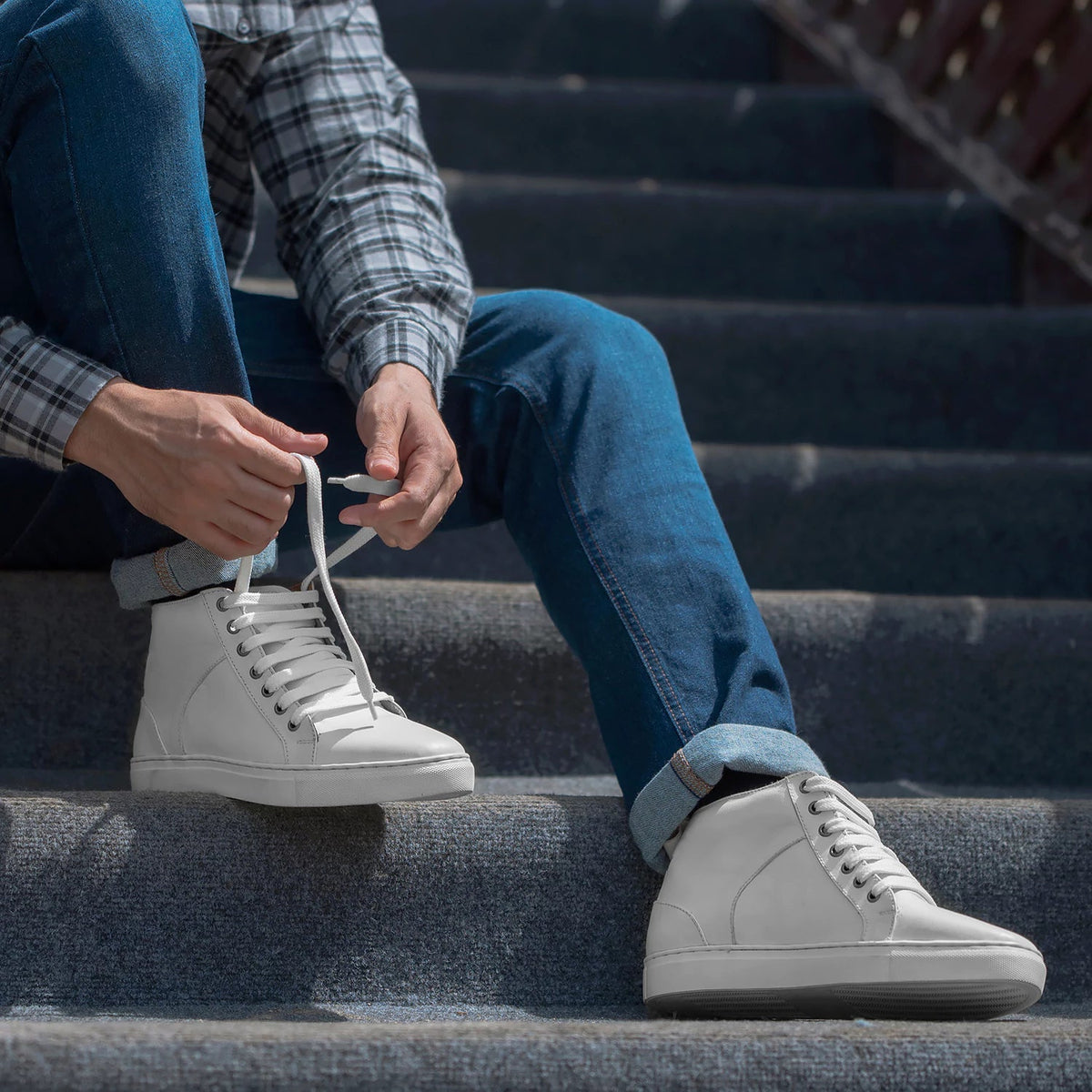 Orlaven Marty High Top White Kožené tenisky pro Pány footwear image 10