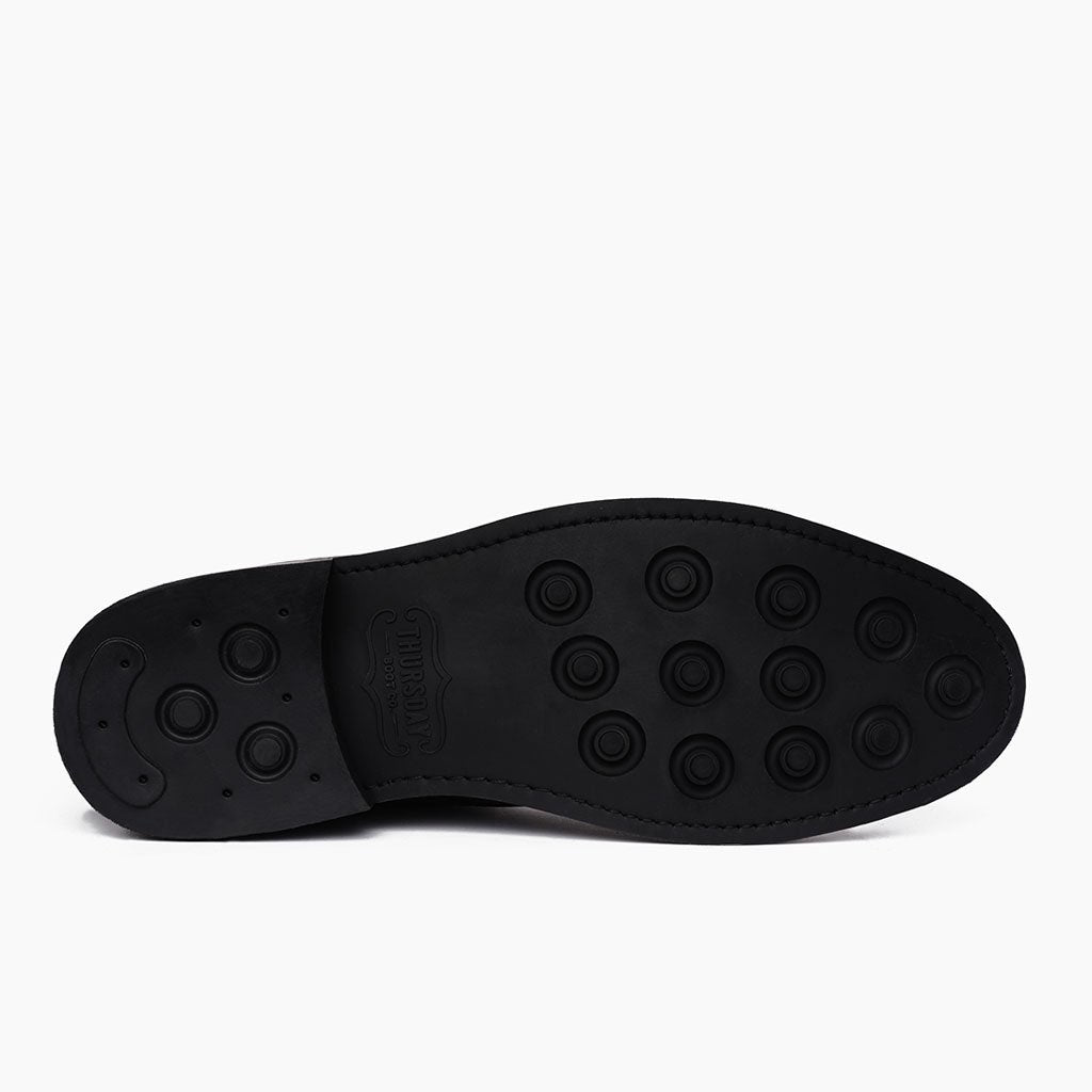 High-Traction Rubber Outsole & Lug Tread Pattern on Captain Černá Matte Kožené boty pro Pány
