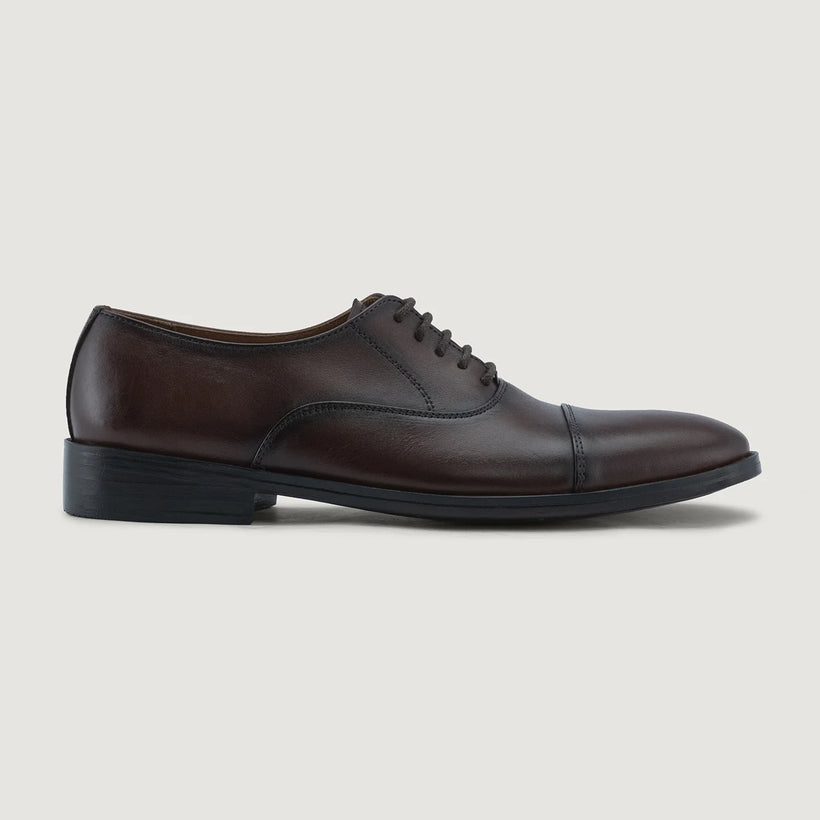 Professor Oxford Burnished Hnědá Leather Shoes pánská