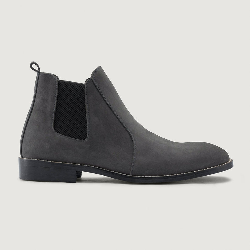 Clarkson Chelsea Grey Nubuck Leather Boots - StudGuard pánská