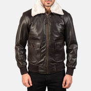 
Detailní pohled of Shirt with Removable Fur & Zipper Hardware on Airin G-1 Hnědá Kožená bomber bunda pro Pány