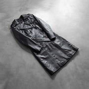 
Alice Černá Double-Breasted Kožený kabát pro Dámy - Natural Daylight Drape