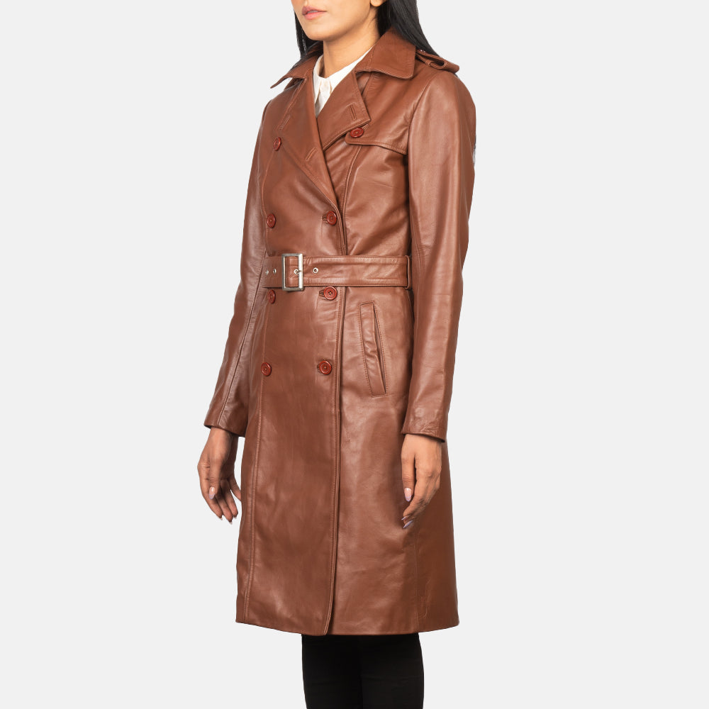 
Black Cowhide leather Coat - Zadní pohled s definovanými rameny a čistým lemem