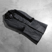 
Open Hem & Hem Craftsmanship Construction Detail on Alina Shearling Černá Kožený kabát pro Dámy