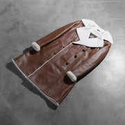 
Amie Hnědá Double-Breasted Shearling Kožený kabát pro Dámy - Natural Daylight Drape