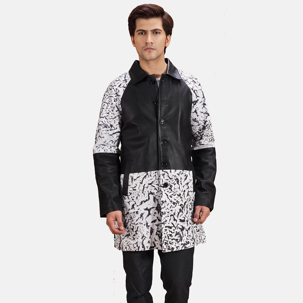 
Artistry Černá Dye Kožený kabát pro Pány in Black & White Sheepskin Dip &Amp; Dye - Přední pohled a přiléhavá silueta | Koupit online