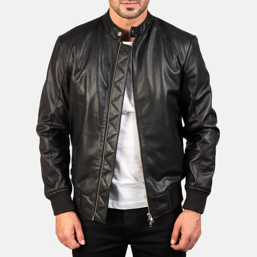 Avan Kožená bomber bunda pánská