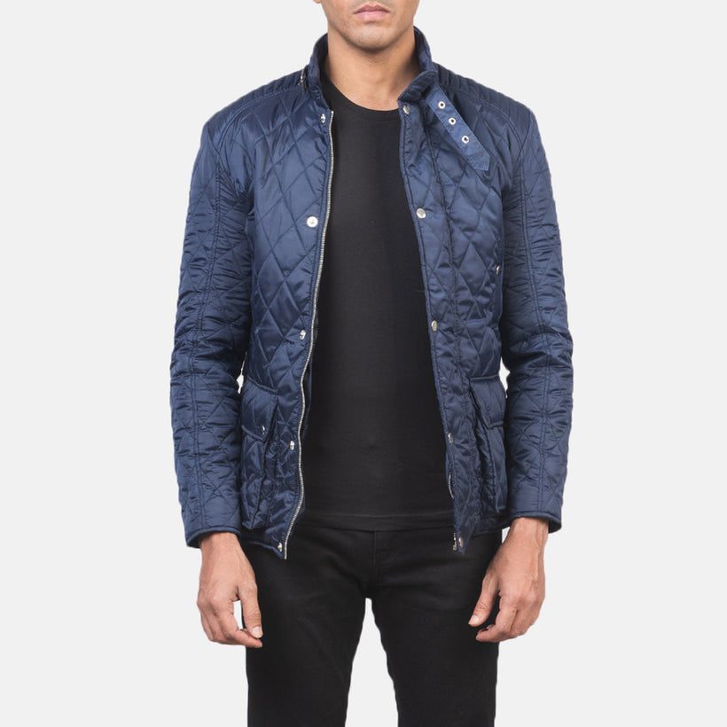 Barry Quilted Blue Windbreaker Kožená bunda pánská