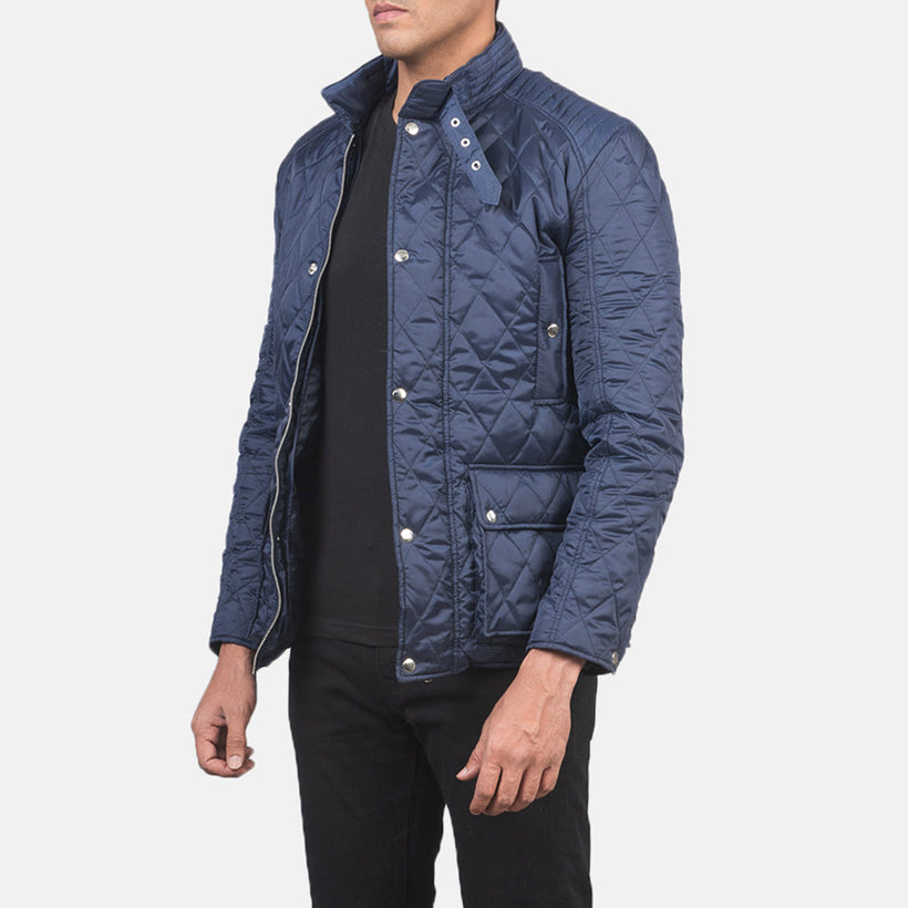 Barry Quilted Blue Windbreaker Kožená bunda pánská