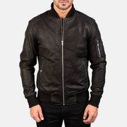 Bomia MA-1 Leather Bomber Jacket – alternate product view 3