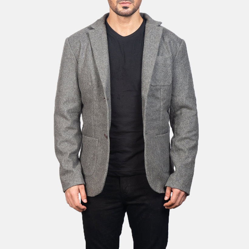 Borges Grey Wool Blazer pánská