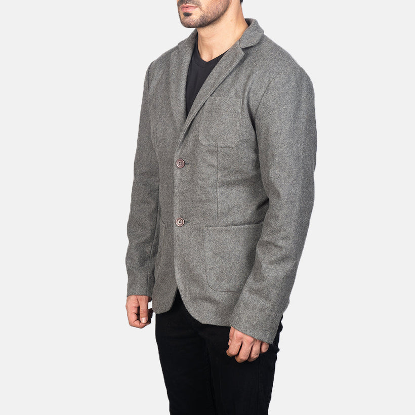 Borges Grey Wool Blazer pánská