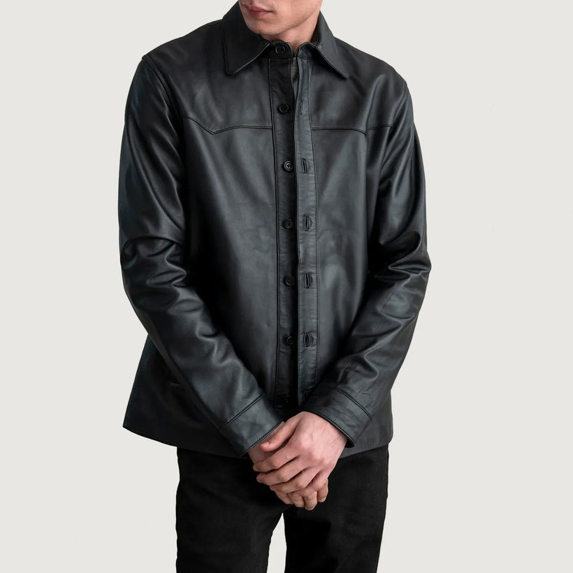 Bronco Černá Leather Shirt pánská