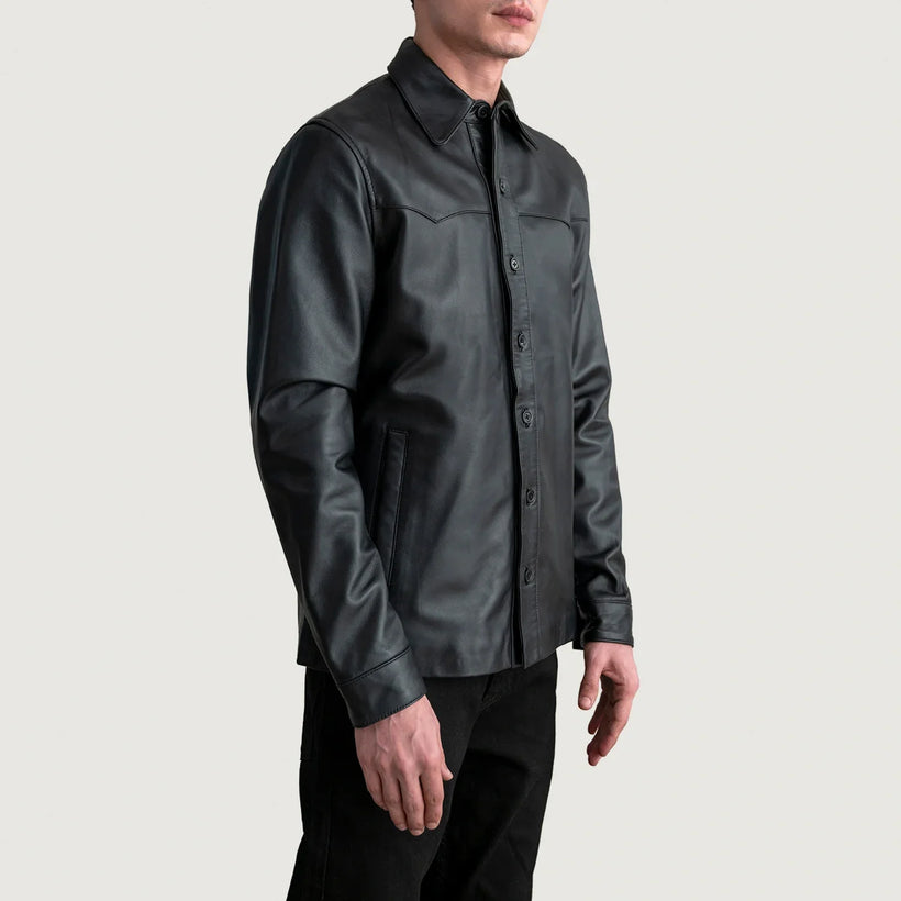 Bronco Černá Leather Shirt pánská