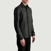 
Bronco Tumbled Hnědá Leather Shirt pro Pány - Zadní pohled s definovanými rameny a čistým lemem