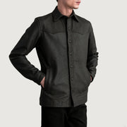 
Bronco Tumbled Hnědá Leather Shirt pro Pány - Boční pohled ukazující ergonomický střih rukávů
