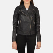 
Detailní pohled of Notch & Zipper Hardware on Carolyn Quilted Black Biker Jacket