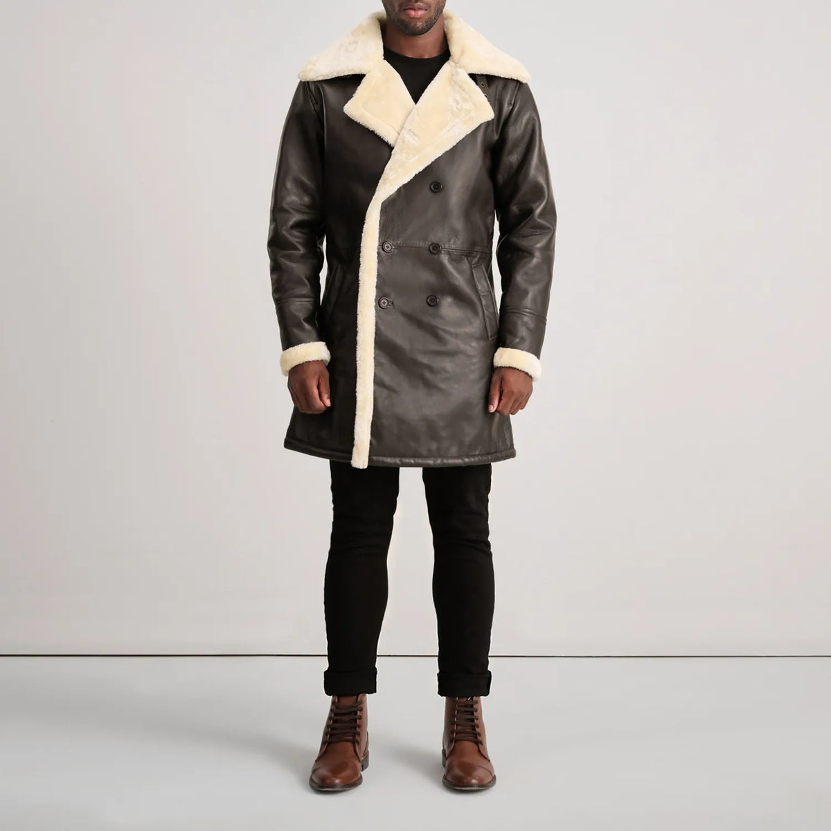 Charles Coat Brown Shearling Coat – alternate product view 3