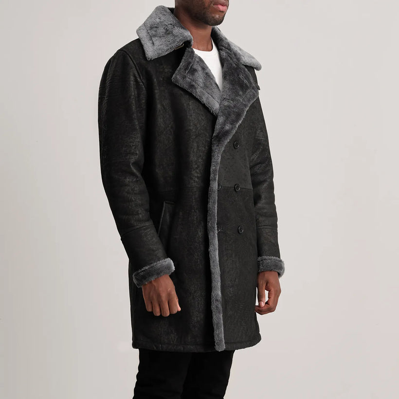 Charles Coat Hnědá Shearling Coat pánská