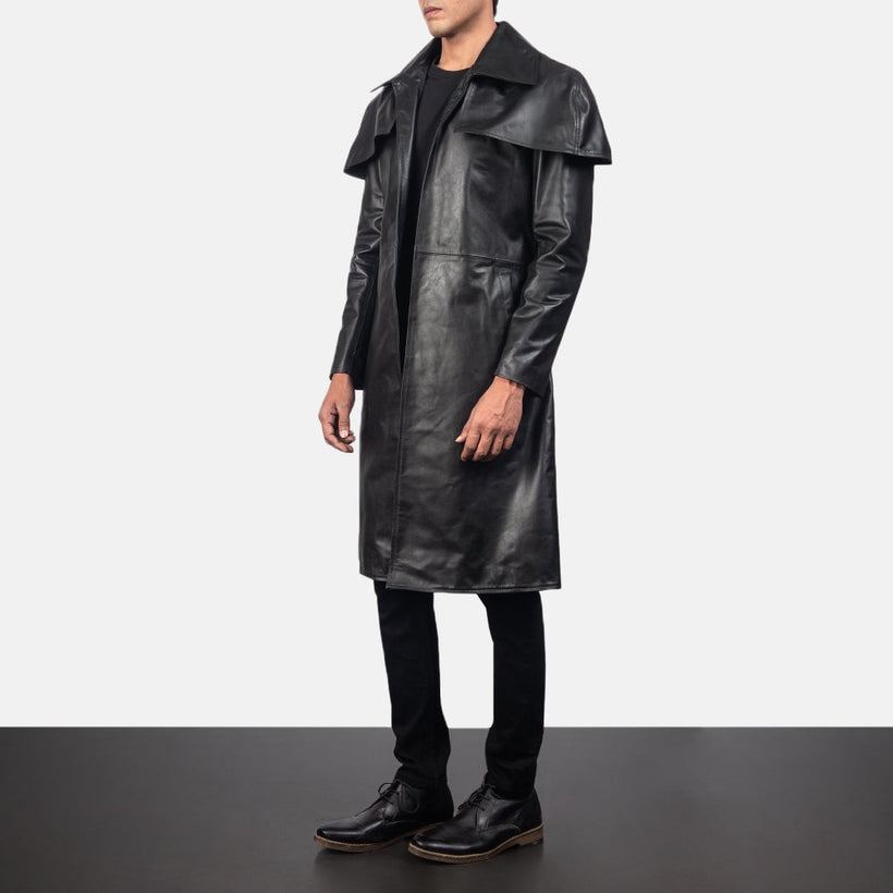 Classic Černá Leather Duster pánská