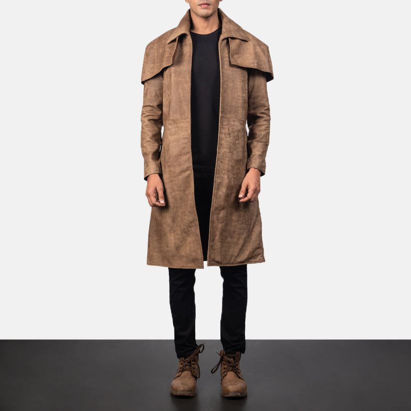 Classic Hnědá Leather Duster pánská