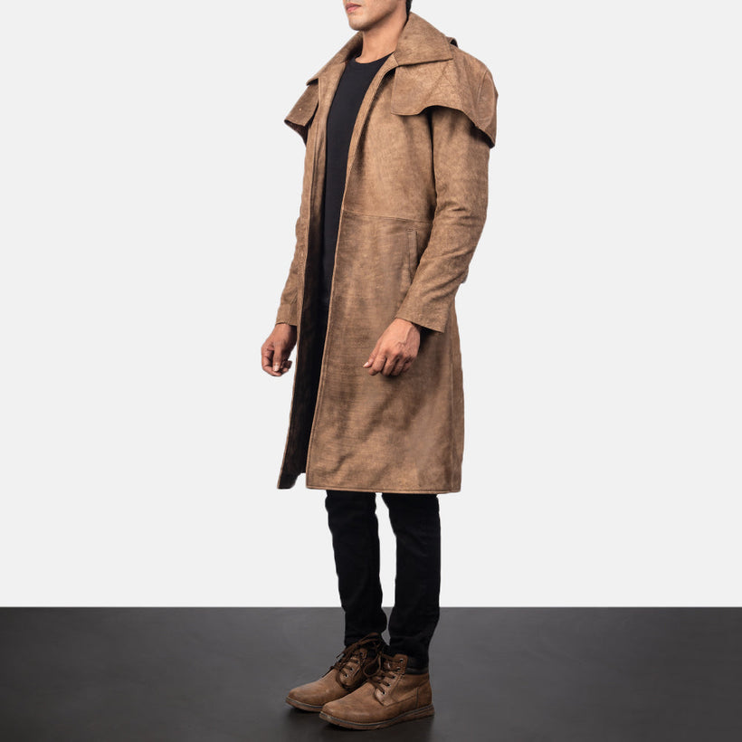 Classic Hnědá Leather Duster pánská
